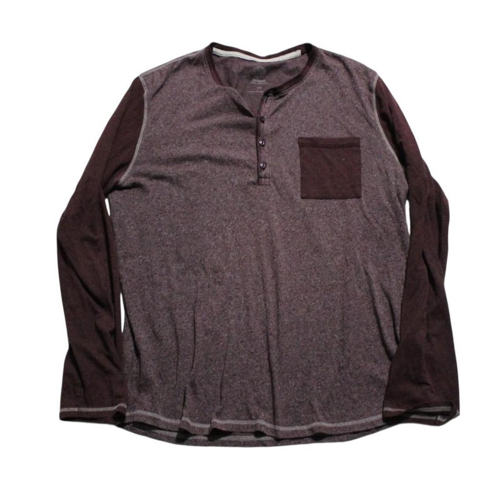 Mens Y2K Style Skater Streetwear Punk Raglan Henley Pocket Longsleeve Shirt